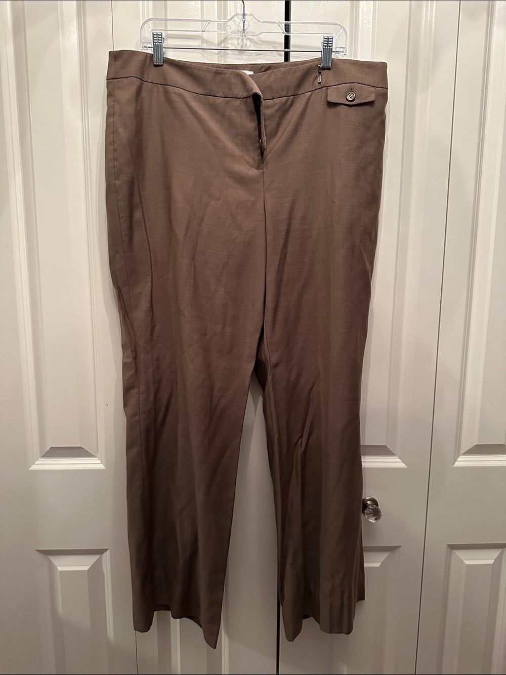 Ann Taylor Loft  Women's Taupe Straight-Leg Dress Pants 16